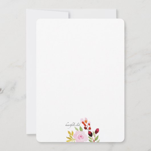 Aquarellblume Zwei Einladungen (Rückseite)