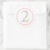 Aquarellblume Zwei Geburt Runder Aufkleber (Tasche)