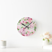 Aquarellblumen 2 runde wanduhr (Zuhause)