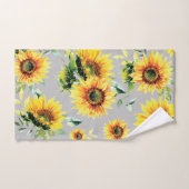 Aquarellblumen auf Grau Handtuch (Handtuch)