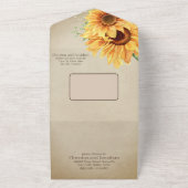 Aquarellblumen auf verblasstem Pergament All In One Einladung (Außenbereich)