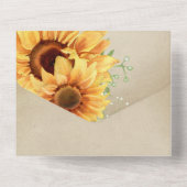 Aquarellblumen auf verblasstem Pergament All In One Einladung (Rückseite)