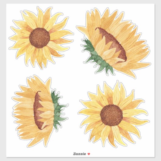 Aquarellblumen Aufkleber (Blatt)