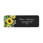Aquarellblumen | Black Return Address Label (Vorne)
