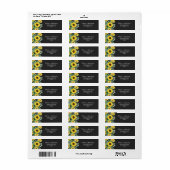 Aquarellblumen | Black Return Address Label (Vorne)