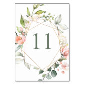 Aquarellblumen, Blattwerk, Tischnummer (Rückseite)