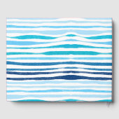 Aquarellblumen & Blauer Streifen Hochzeitsbuch Gästebuch (Rückseite)