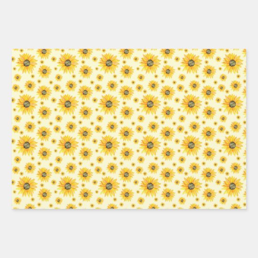 Aquarellblumen Blumenmuster Geschenkpapier Set (Vorderseite 3)