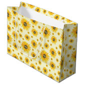 Aquarellblumen Blumenmuster Große Geschenktüte (Vorderseite Schrägansicht)