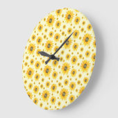 Aquarellblumen Blumenmuster Große Wanduhr (Winkel)