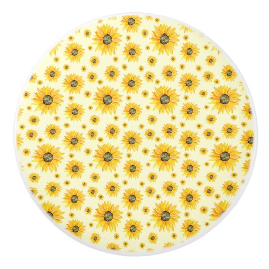 Aquarellblumen Blumenmuster Keramikknauf (Vorderseite)