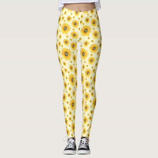 Aquarellblumen Blumenmuster Leggings (Vorderseite)