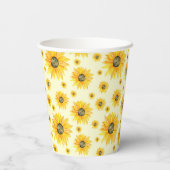 Aquarellblumen Blumenmuster Pappbecher (Rückseite)