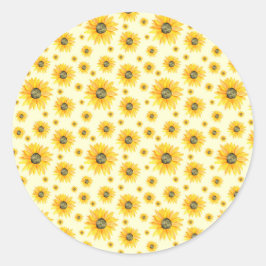 Aquarellblumen Blumenmuster Runder Aufkleber