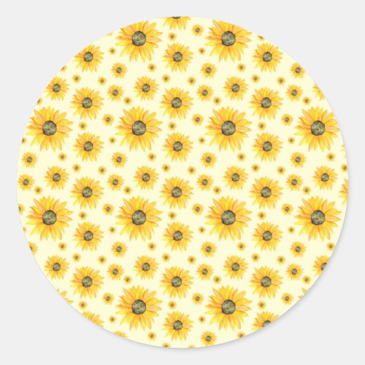 Aquarellblumen Blumenmuster Runder Aufkleber (Vorderseite)