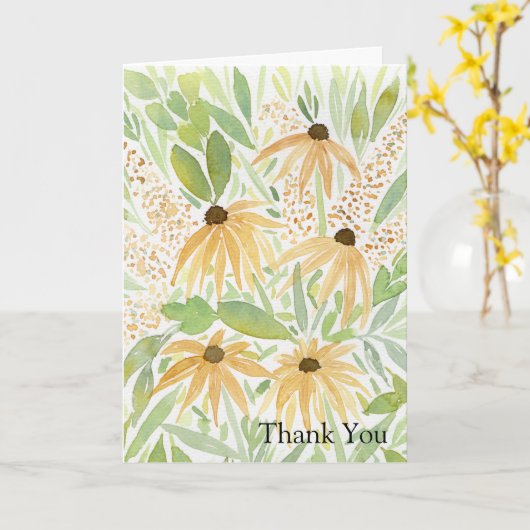 Aquarellblumen, Botanische Kunst Karte (Gelbe Blume)