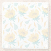 Aquarellblumen: Botanische Sommerkollektion Glasuntersetzer (Rückseite)