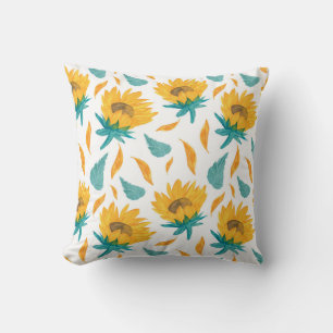 Aquarellblumen: Botanische Sommerkollektion Kissen