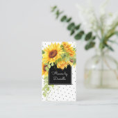 Aquarellblumen Bouquet und Polka Dots Visitenkarte (Stehend Vorderseite)