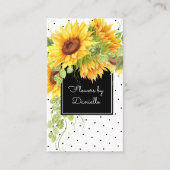 Aquarellblumen Bouquet und Polka Dots Visitenkarte (Vorderseite)