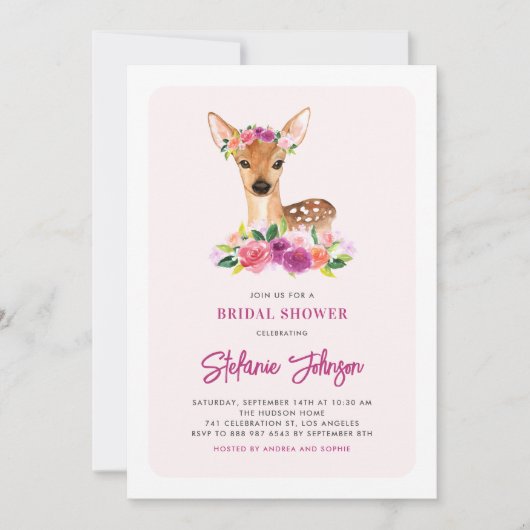 Aquarellblumen Brautparty Einladung (Vorderseite)