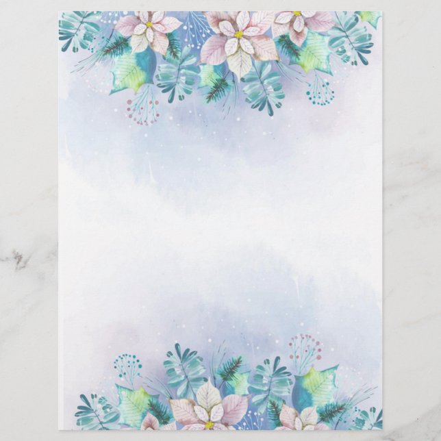 Aquarellblumen Briefbogen (Vorderseite)