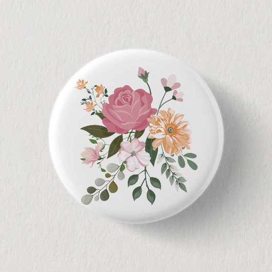 Aquarellblumen button (Vorderseite)