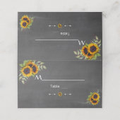 Aquarellblumen Chalkboard-Tischnummer Platzkarte (Außenseite Aufgefaltet)