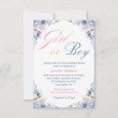 Aquarellblumen-Chic Mädchen oder Junge Geschlecht  Einladung (Vorderseite)