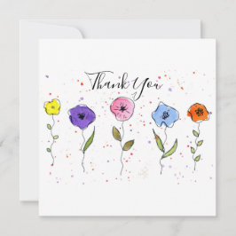 Aquarellblumen Dankeskarte
