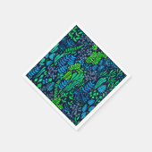 Aquarellblumen-Doodles dunkler Hintergrund Serviette (Ecke)