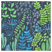 Aquarellblumen-Doodles dunkler Hintergrund Stoff (Nahaufnahme)