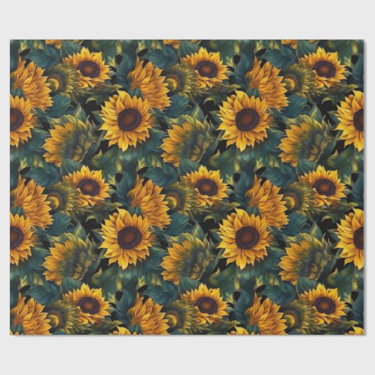 Aquarellblumen Dunkel Geschenkpapier (Flach)