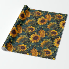 Aquarellblumen Dunkel Geschenkpapier