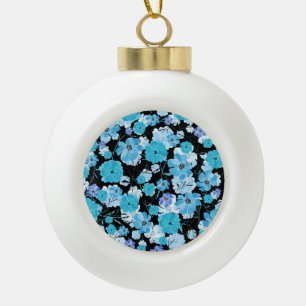 Aquarellblumen: Ein zartes Gewebe Keramik Kugel-Ornament