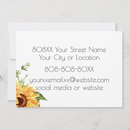 Aquarellblumen Einladung (Rückseite)