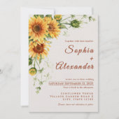 Aquarellblumen Einladung zur Hochzeit (Vorderseite)