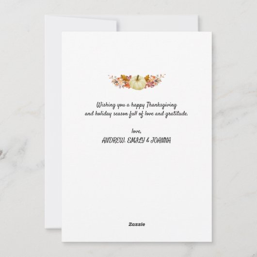 Aquarellblumen Erntedank Grußkarte Feiertagskarte (Rückseite)