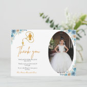 Aquarellblumen erste heilige Kommune Vielen Dank Einladung (Stehend Vorderseite)