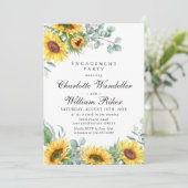 Aquarellblumen Eukalyptus ENGAGEMENT PARTEI Einladung (Stehend Vorderseite)