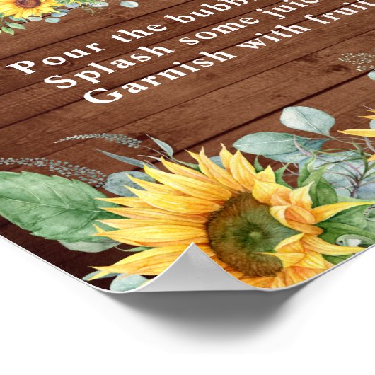 Aquarellblumen Eukalyptus Mimosa Bar Sign Poster (Ecke)