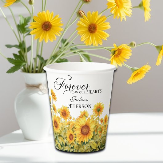 Aquarellblumen feiern Lebensbeerdigung Pappbecher