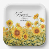 Aquarellblumen feiern Lebensbeerdigung Pappteller (Vorderseite)