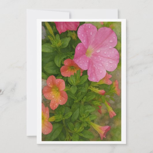 Aquarellblumen Feiertagskarte (Vorderseite)