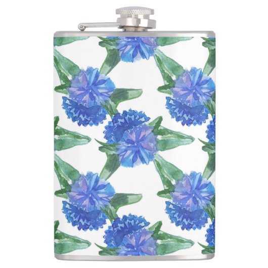 Aquarellblumen Flachmann (Vorderseite)