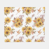 Aquarellblumen Fleecedecke (Vorderseite (Horizontal))