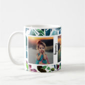 Aquarellblumen Foto Collage mit Monogramm Kaffeetasse (Links)