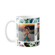 Aquarellblumen Foto Collage mit Monogramm