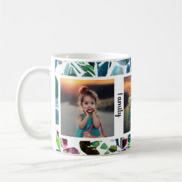 Aquarellblumen Foto Collage mit Monogramm Kaffeetasse