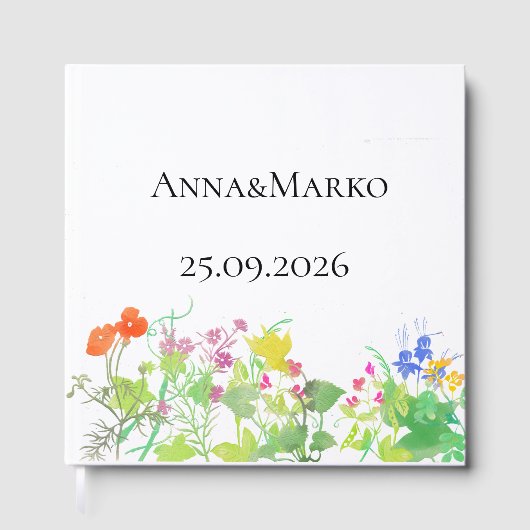 Aquarellblumen gästebuch (Vorderseite)